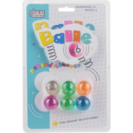 NC Lot De 6 Balles Rebondissantes mômes 2cm Multicolore