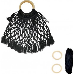 NC Kit Macramé tote Bag Filet 30cm Noir