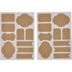 NC Lot De 20 Stickers craft 13x18cm Naturel