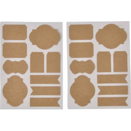 NC Lot De 20 Stickers craft 13x18cm Naturel