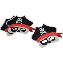 NC Lot De 6 Masques En Papier pirates Noir