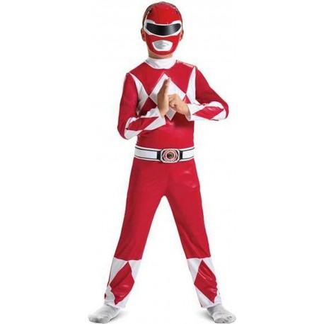 NC Déguisement Pour Enfants Power Rangers Mighty Morphin Rouge 2 Pièces