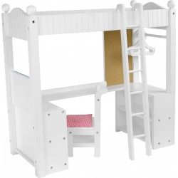 NC Lit Superposé Mezzanine Avec Bureau Rangement Pour Poupée Jeux Td-0204a Teamson Kids