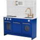 NC Jeu De Cuisine Bleu En Bois Pour Enfant Fille Et Garçon Td-12681b Teamson Kids