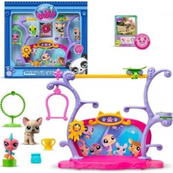 NC Littlest Pet Shop Coffret Pets Got Talent Ensemble De Jeu Avec 2 Animaux, Décor Et Accessoires Bf00558