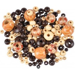 NC Lot De Perles mélange 12cm Naturel