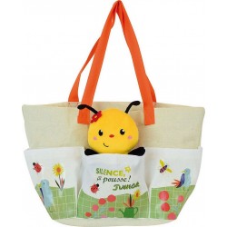 Abeille Silence Ça Pousse Sac Du Jardinier Avec Peluche Abeille Haut 13 Cm