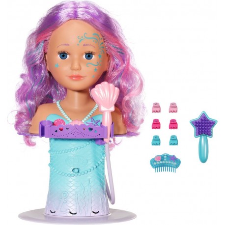 NC Baby Born Sister Styling Mermaid Head Poupée De Bain Multicolore