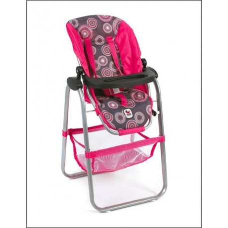 NC Chaise Haute Ton Fuchsia Avec Motifs Pour Poupées