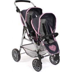 Le Buggy Twinny Pour Poupées, Mélange Bleu Foncé Anthracite