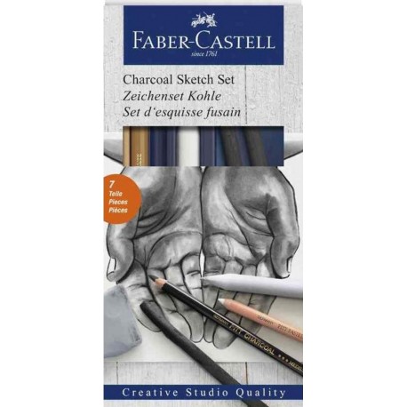 NC Faber-castell Set D'esquisse Fusain Pitt, 7 Pièces