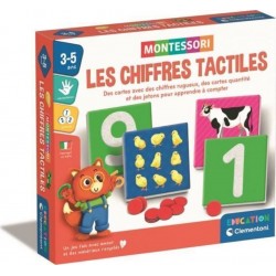 NC Montessori - Les Chiffres Tactiles Jeu Éducatif Apprentissage Des Chiffres 10 Cartes Chiffres Rugueux Dés 3 Ans