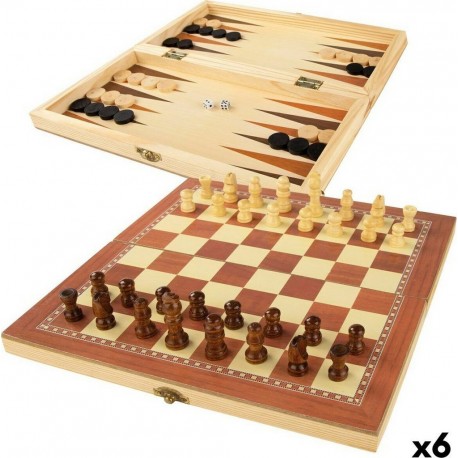 NC Échecs Et Dames Colorbaby BacKgammon Bois (6 Unités)