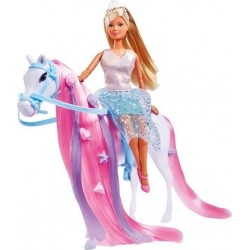 Simba Steffi Love Princesse Et Cheval Poupée Mannequin 29cm Robe + Tiare