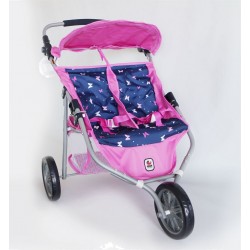 NC Poussette Jogger 3 Roues Pour Poupées Jumelles