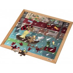 NC Puzzle En Bois Puzzle De La Météo Extrême Pluie (64) Jeu Montessori