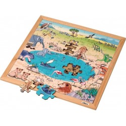 NC Puzzle En Bois La Savane (49 Pieces) Jeu Montessori