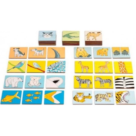 NC Mémo Des Animaux En Bois Jeu Montessori