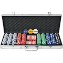 NC Jeu De Poker Avec 500 Jetons Aluminium Vidaxl