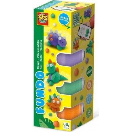 NC Pâte A Modeler Fundo Dinosaures (3x90gr-1x40gr) - Interactive Pour Les Jeunes Enfants