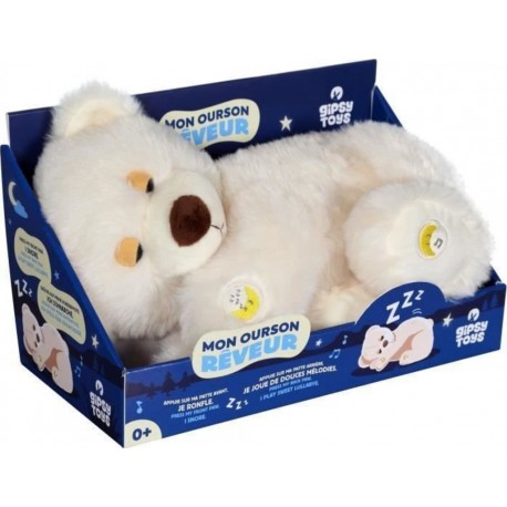 NC Peluche Toys Ourson Rêveur Sonore 30 Cm