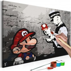 NC Tableau À Peindre Soi-même mario Banksy 40x60cm