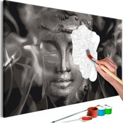 NC Tableau À Peindre Soi-même buddha In Black & White 40x60cm