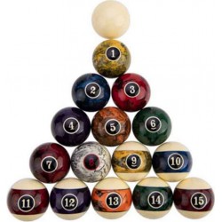 NC Lot De 16 Billes De Billard jeu Américain 5cm Multicolore