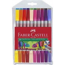 NC Faber-castell Pochette De 20 Feutres Double Pointes De Couleurs Assorties