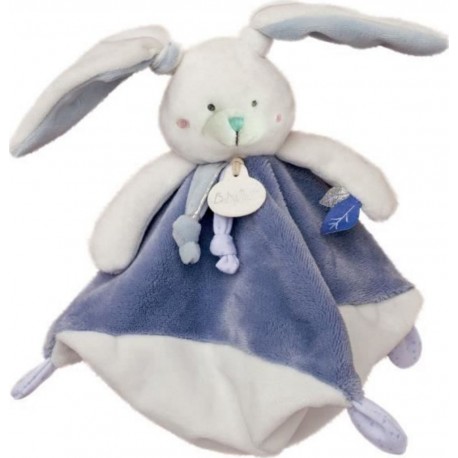 NC Baby Nat' Les Layettes Doudou Lapin 25 Cm Bleu