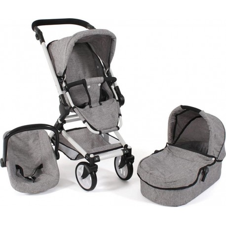 NC Poussette Combinée Fides 3 En 1 Melange Gris