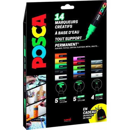 POSCA Marqueur de peinture x14 lot de 14 marqueurs