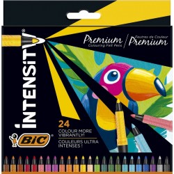 BIC Feutre coloriage Intensity Premium Pointe incurvée fine lot de 24 feutres