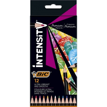 BIC Crayon de couleur Intensity lot de 12 crayons de couleur