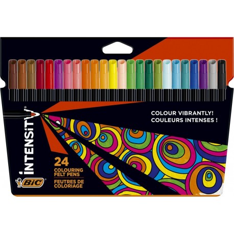 BIC Feutre coloriage Intensivity Pointe fine lot de 24 feutres