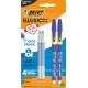 BIC Stylo bille gel Illusion effaçable lot de 2 stylos et 2 recharges