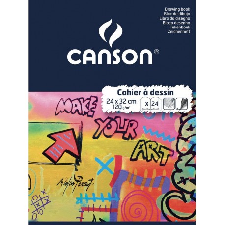 CANSON Cahier à dessin 24 x 32cm 24 feuilles 120g le cahier à dessin