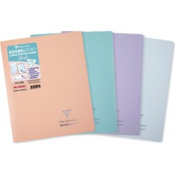 CLAIREFONTAINE Cahier Koverbook Blush 17 x 22cm 96 pages Grands carreaux le cahier en coloris aléatoire