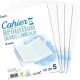 SIMPL Cahier 17 x 22cm 96 pages Grands carreaux lot de 5 cahier