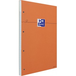 OXFORD Bloc note Perforé Orange A4 80 pages Grands carreaux le bloc note