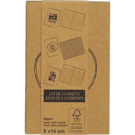 NC Carnet 9 x 14cm lot de 3 carnets