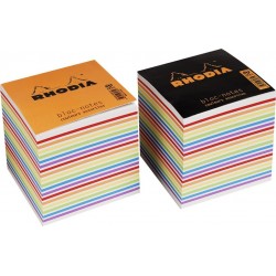 RHODIA Bloc notes cube papier couleur 90x90x80mm le bloc-notes