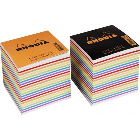 RHODIA Bloc notes cube papier couleur 90x90x80mm le bloc-notes