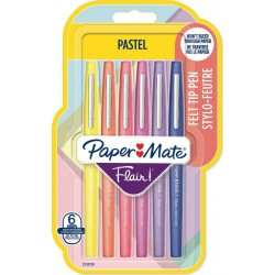 PAPER MATE Feutre d'écriture Flair Pastel x6 lot de 6 feutres d'écriture