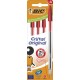 BIC Stylo bille Cristal 1,0mm Rouge lot de 4 stylos