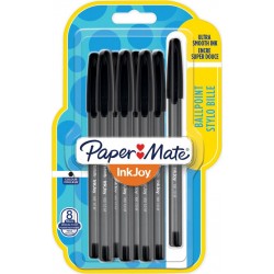 PAPERMATE Stylo à bille InkJoy Noir lot de 8 stylos