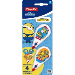 TIPP EX Ruban correcteur Mini Pocket Mouse Minions TIPP-EX lot de 2 rubans correcteurs