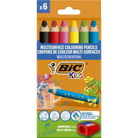 BIC Crayon de couleur multi-surfaces