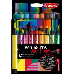 STABILO Feutre pointe biseautée Pen 68 Max Arty x18 lot de 18 feutres