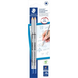 STAEDTLER Crayon effaçable pour tableaux blancs Lumocolor Bleu lot de 2 crayons